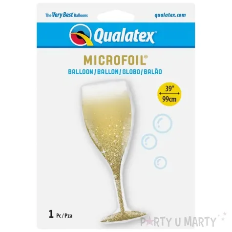 balon foliowy kieliszek szampana zloty qualatex 39 shp