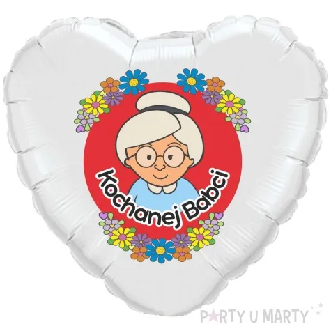 balon foliowy kochanej babci odznaka bialy 18 hrt
