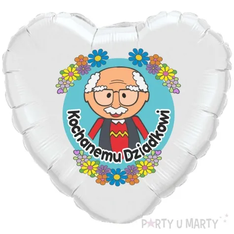 balon foliowy kochanemu dziadkowi odznaka bialy 18 hrt