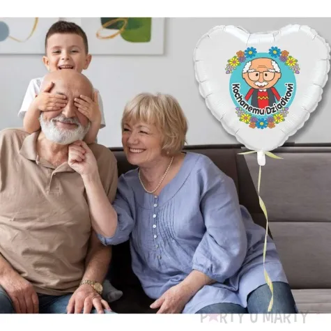 balon foliowy kochanemu dziadkowi odznaka bialy 18 hrt