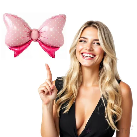 balon foliowy kokarda baby shower rozowa jix 24 shp