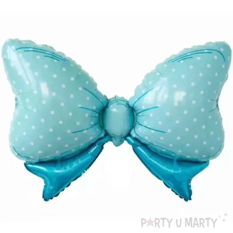 balon foliowy kokarda w kropki niebieski jix 24 shp