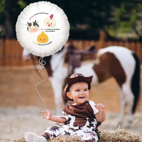balon foliowy kokolorowa farma zyczenia bialy 18 rnd