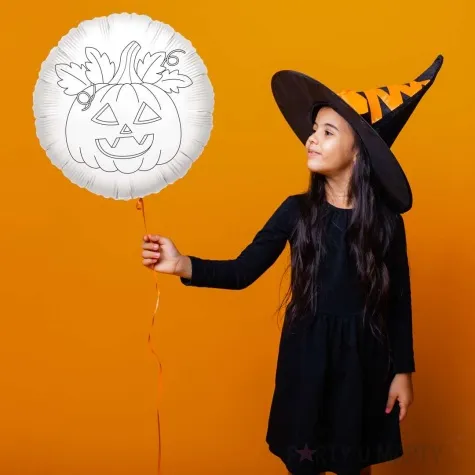balon foliowy kolorowanka dynia klaudyna bialy 18 rnd