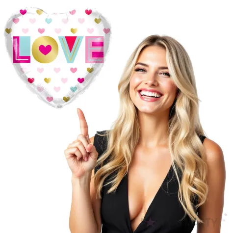 balon foliowy kolorowe love qualatex 18 hrt