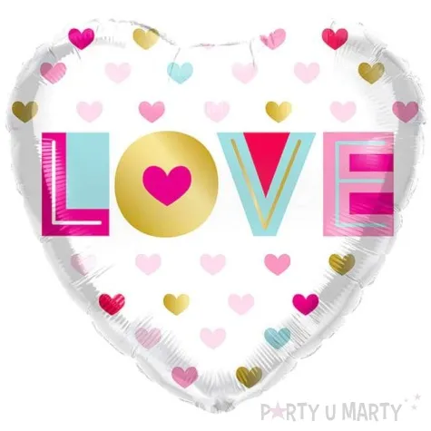 balon foliowy kolorowe love qualatex 18 hrt