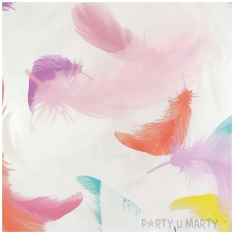 balon foliowy kolorowe piorka transparentny godan 20 orb