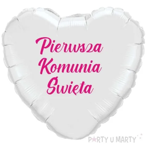 balon foliowy komunia swieta classic bialo rozowy 18 hrt