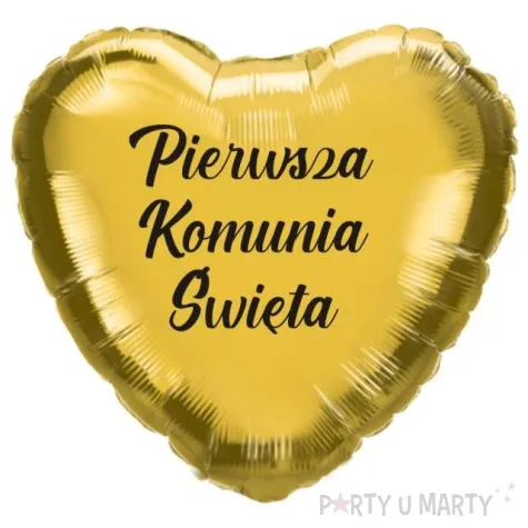 balon foliowy komunia swieta classic zloto czarny 18 hrt