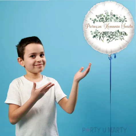 balon foliowy komunia swieta eukaliptus beauty 18 rnd