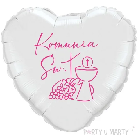 balon foliowy komunia swieta kielich bialo rozowy 18 hrt