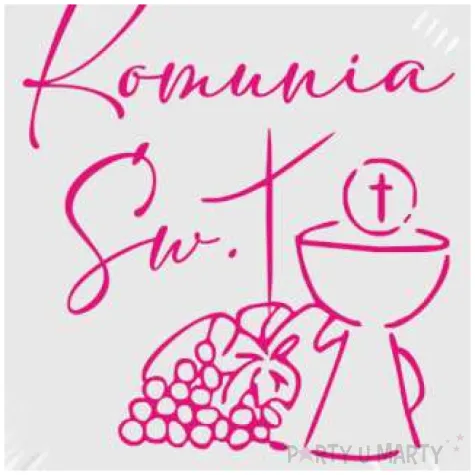 balon foliowy komunia swieta kielich bialo rozowy 18 rnd