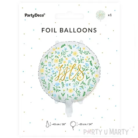 balon foliowy komunia swieta wiosennie partydeco 18 rnd