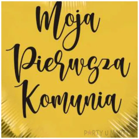 balon foliowy komunia swieta zloto czarny 18 hrt