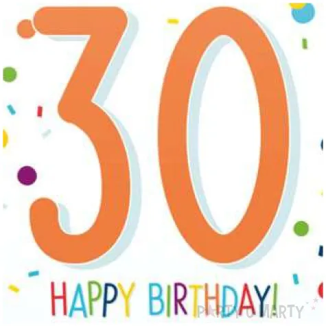 balon foliowy konfetti 30 lat pomaranczowy amscan 16 rnd