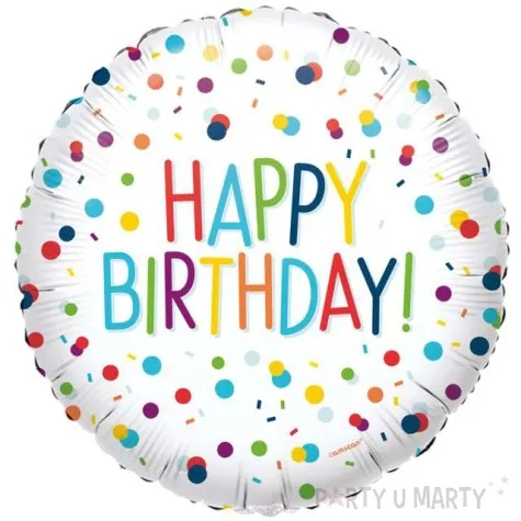 balon foliowy konfetti happy birthday amscan 16 rnd