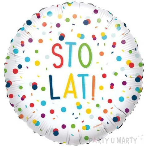 balon foliowy konfetti sto lat amscan 16 rnd