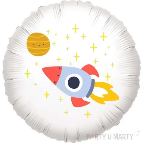 balon foliowy kosmiczna rakieta bialy 18 rnd