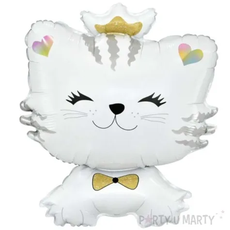 balon foliowy kotek w koronie bialy godan 19 shp