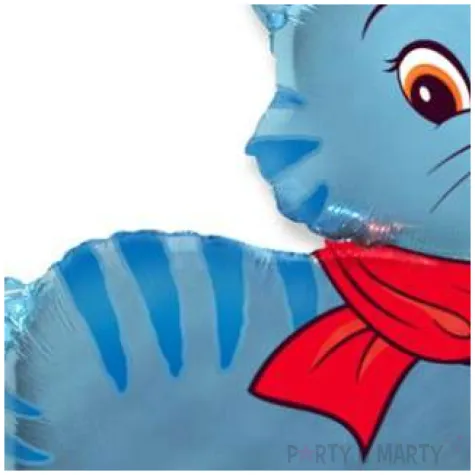 balon foliowy kotek w szalu niebieski flexmetal 24 shp