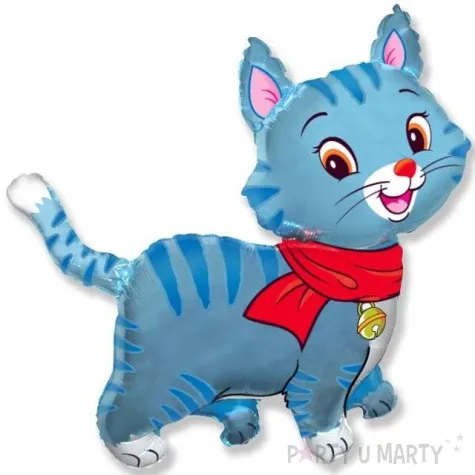 balon foliowy kotek w szalu niebieski flexmetal 24 shp