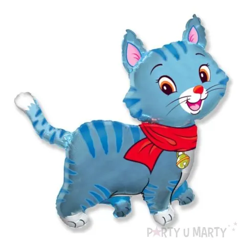 balon foliowy kotek w szalu niebieski flexmetal 37 shp