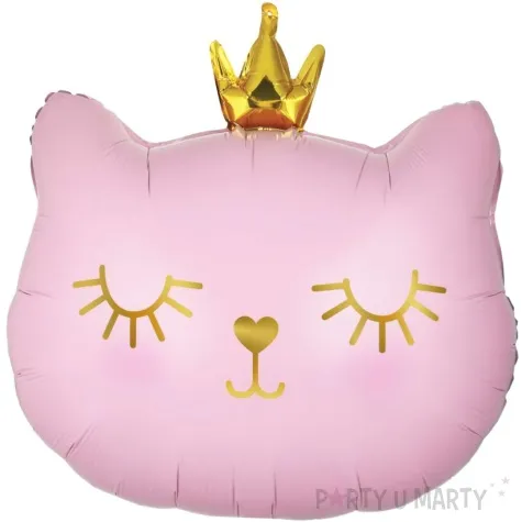 balon foliowy kotek z korona rozowy godan 17 shp