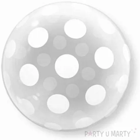 balon foliowy kropki transparentny qualatex 20 orb