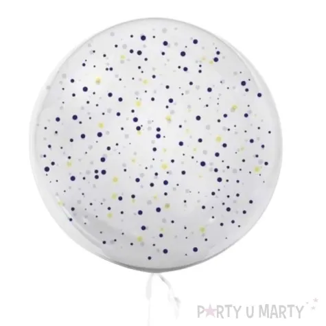 balon foliowy kropki zolto niebieskie bialy tuban 18 orb