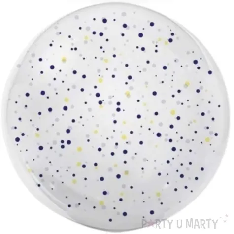 balon foliowy kropki zolto niebieskie bialy tuban 18 orb