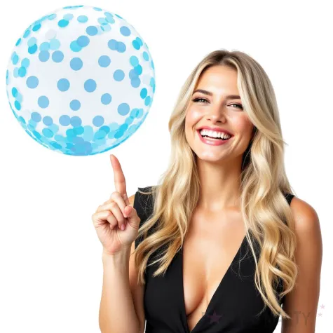 balon foliowy krysztalowe grochy niebieski godan 18 orb