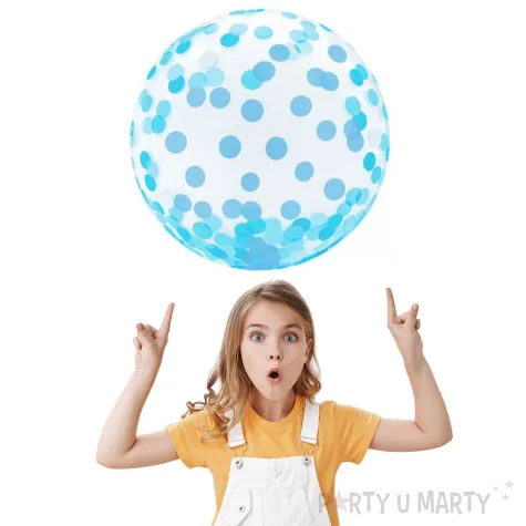 balon foliowy krysztalowe grochy niebieski godan 18 orb