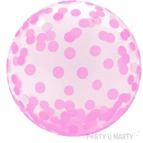 balon foliowy krysztalowe grochy rozowy godan 18 orb