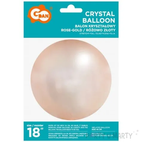 balon foliowy krysztalowy rose gold godan 18 orb