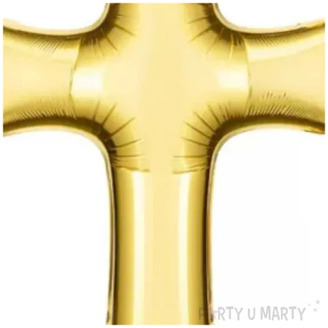 balon foliowy krzyz zloty partydeco 36 shp