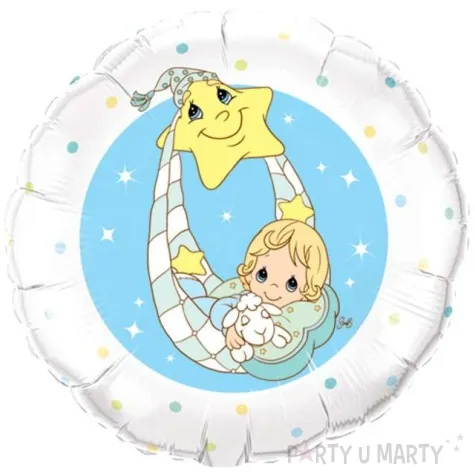 balon foliowy ksiezycowa kolyska niebieski qualatex 18 rnd