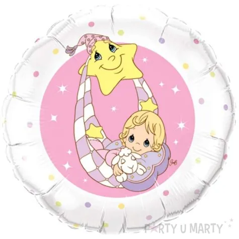 balon foliowy ksiezycowa kolyska rozowy qualatex 18 rnd