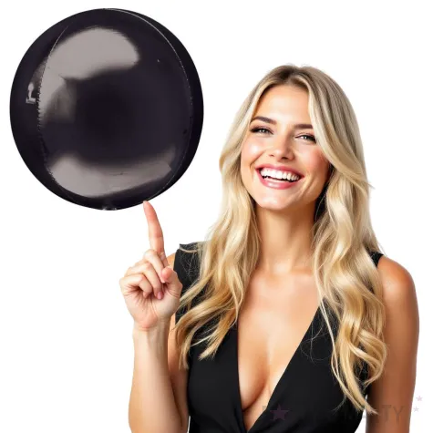 balon foliowy kula czarny amscan 15 orb