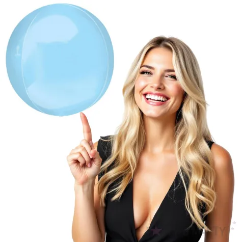 balon foliowy kula dekoracja na wesele baby shower urodziny niebieski amscan 16 orb