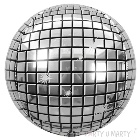 balon foliowy kula dyskotekowa disco srebrny 7 7 21 orb