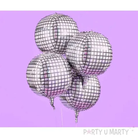 balon foliowy kula dyskotekowa disco srebrny 7 7 21 orb