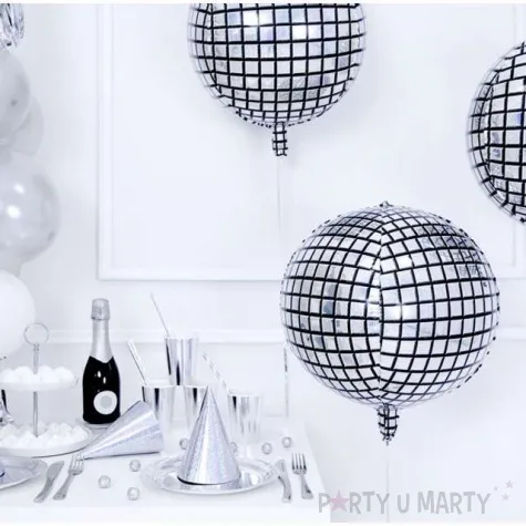 balon foliowy kula dyskotekowa holograficzny partydeco 16 orb