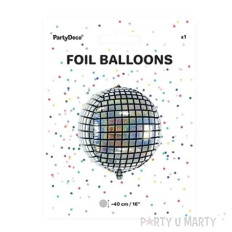 balon foliowy kula dyskotekowa holograficzny partydeco 16 orb