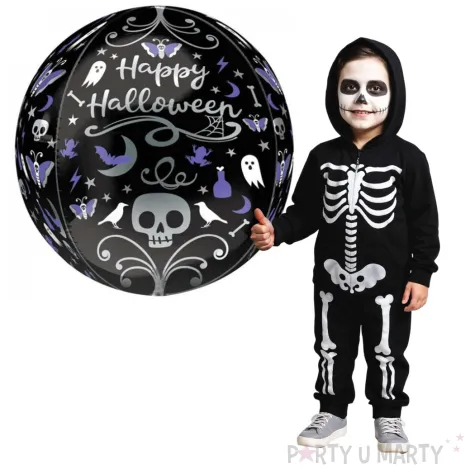 balon foliowy kula happy halloween czarny amscan 15 orb