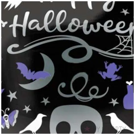 balon foliowy kula happy halloween czarny amscan 15 orb