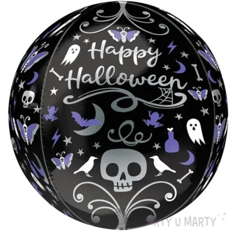balon foliowy kula happy halloween czarny amscan 15 orb
