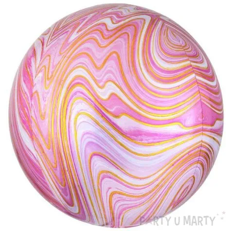 balon foliowy kula marmurek rozowy amscan 15 orb