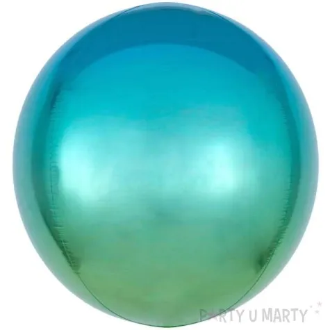 balon foliowy kula ombre blekitny amscan 16 orb