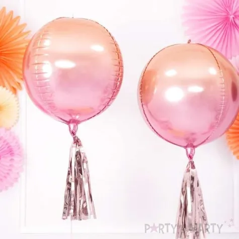balon foliowy kula ombre metalic rozowo pomaranczowy partydeco 14 orb