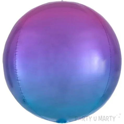balon foliowy kula ombre niebieski amscan 16 orb